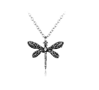 collier libellule vintage argent