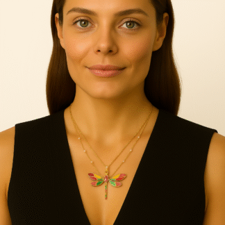 Collier Multirangs Pendentif Libellule