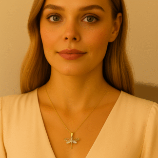 Collier avec pendentif libellule doré