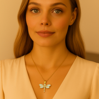 Collier libellule plaqué or