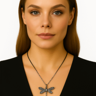 collier libellule vintage argent